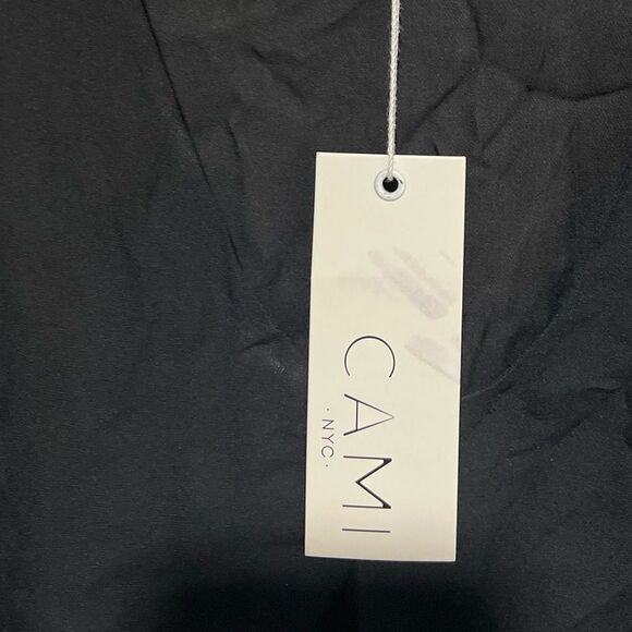 CAMI NYC Flare Lace Sleeve Silk Blouse in Black - Picture 9 of 14